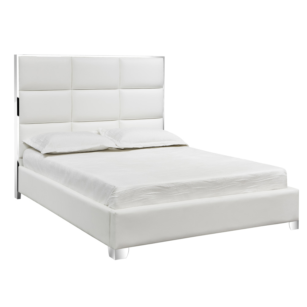 Blair White Leatherette Bed